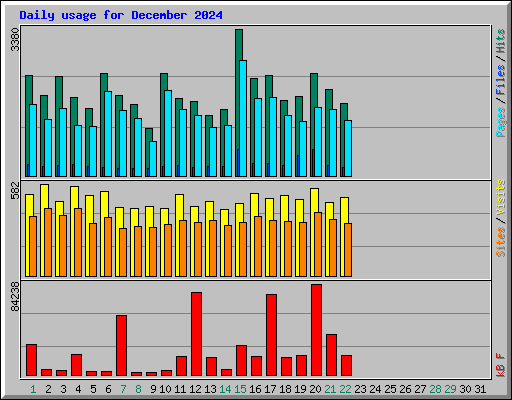 Daily usage for December 2024