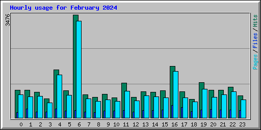 Hourly usage for February 2024