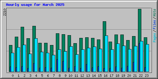 Hourly usage for March 2025