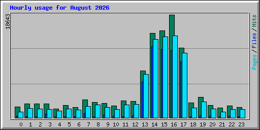 Hourly usage for August 2026